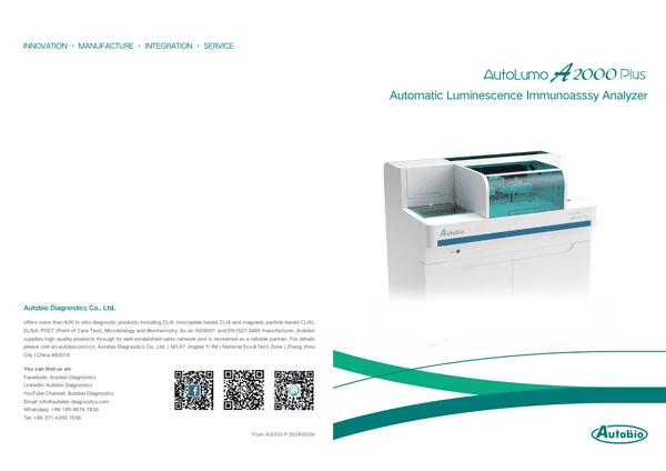 AutoLumo A2000 Plus Immunoassay Analyzer — first page