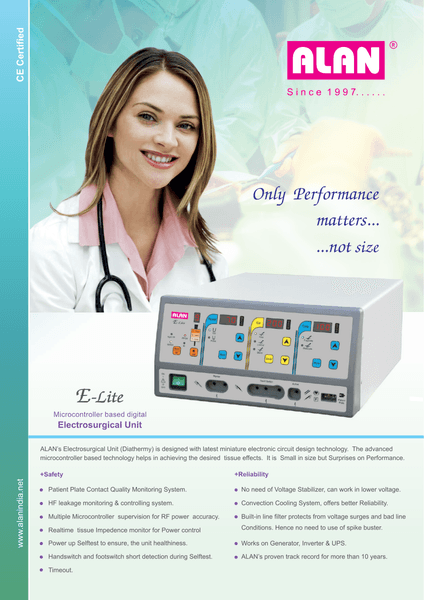E-Lite Electrosurgical Generator — first page