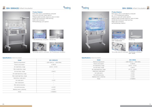 Infant Incubator BIN-3000A — first page