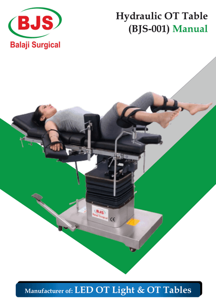 Hydraulic Operating Table BJS-001 — first page