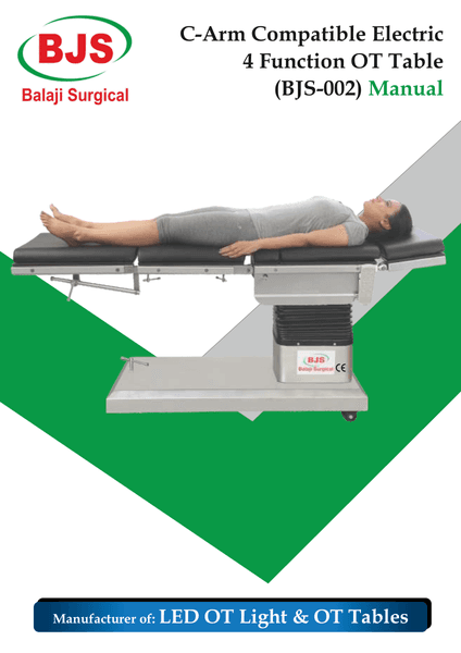 C-Arm Electric Operating Table BJS-002 — first page