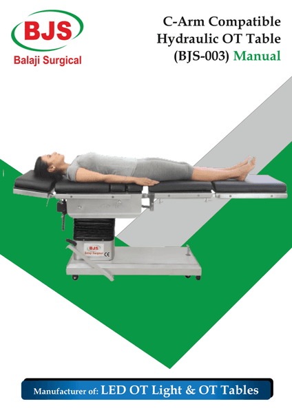 C-Arm Hydraulic Operating Table BJS-003 — first page