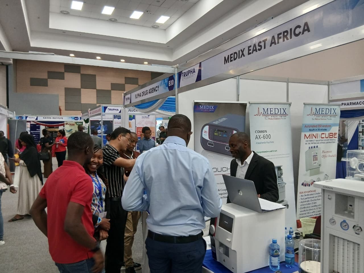 The Medix East Africa stand at a healthcare exhibition in Nairobi